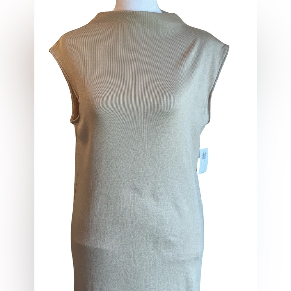 Old Navy Sleeveless Mock Neck Dress Color Tan - Picture 1 of 4